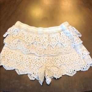 Crochet cotton shorts